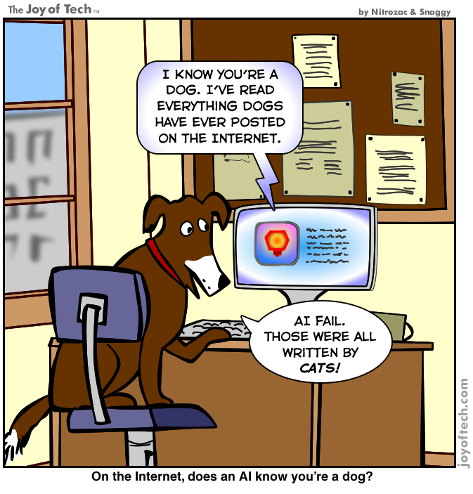On the Internet, does an AI know you're a dog?