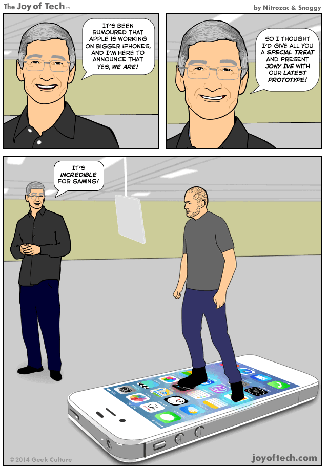 The Joy of Tech comic  iPad's not mobile?